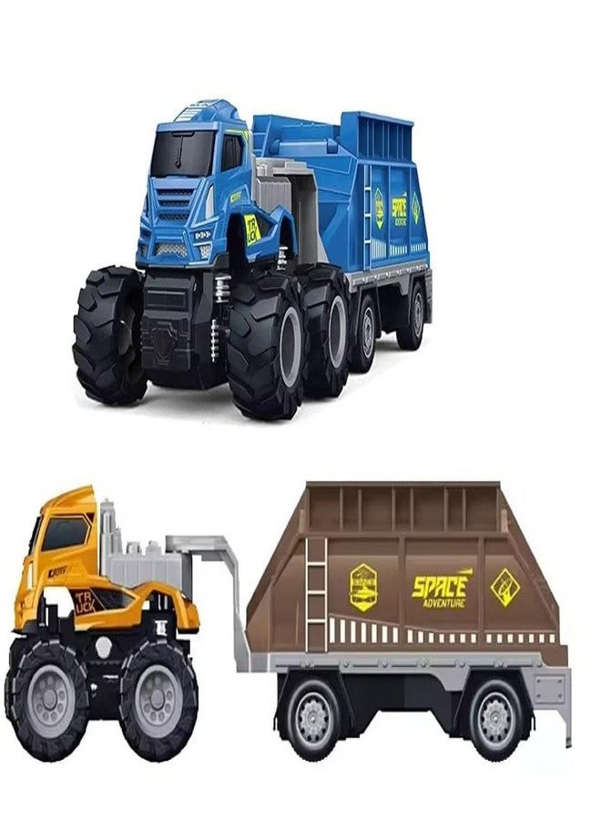 SHIPEASE Alloy Die cast Carrier Truck Transport Toy 1:43 Space Transportation Truck Toys for Kids Boys Girls Miniature Trailer Birthday Gift (Multicolor) - Image 1